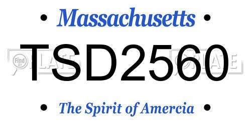 TSD2560 Massachusetts License Plate