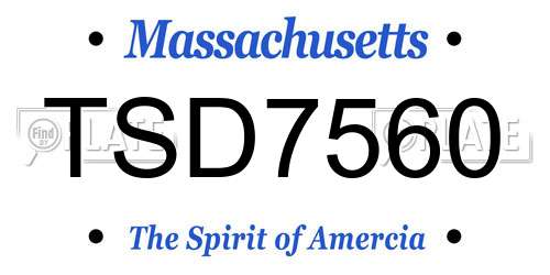 TSD7560 Massachusetts License Plate