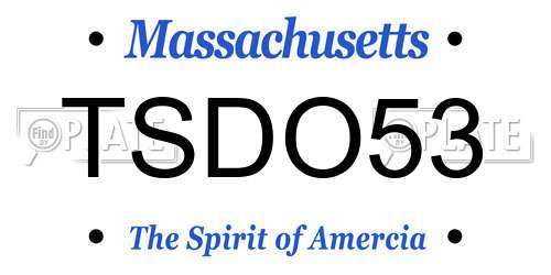 TSDO53 Massachusetts License Plate