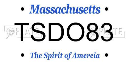 TSDO83 Massachusetts License Plate