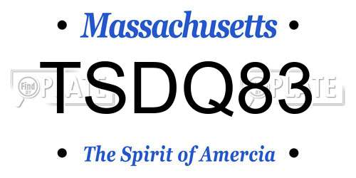 TSDQ83 Massachusetts License Plate