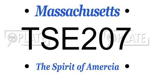 TSE207 Massachusetts License Plate