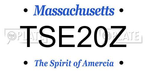 TSE20Z Massachusetts License Plate