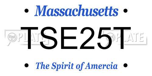 TSE25T Massachusetts License Plate
