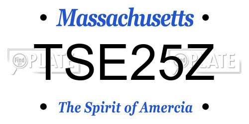 TSE25Z Massachusetts License Plate