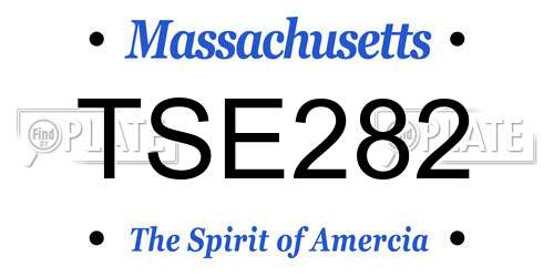 TSE282 Massachusetts License Plate