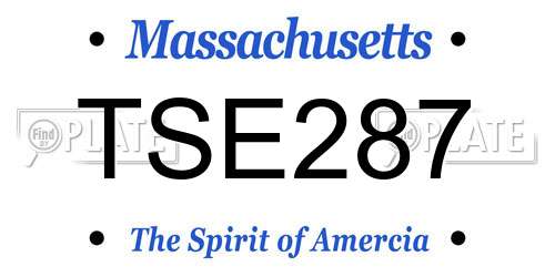 TSE287 Massachusetts License Plate
