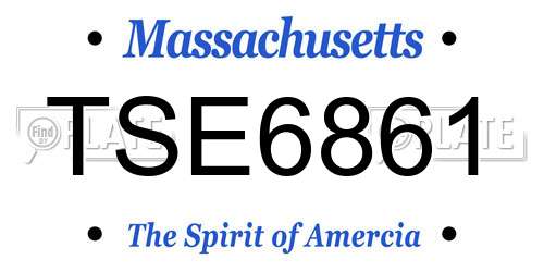 TSE6861 Massachusetts License Plate