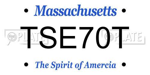 TSE70T Massachusetts License Plate