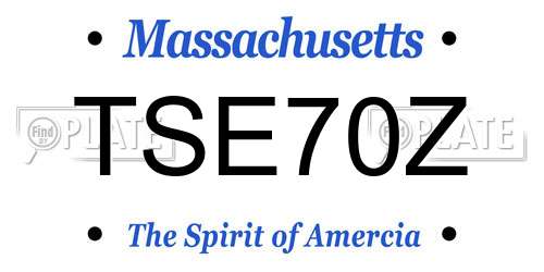 TSE70Z Massachusetts License Plate