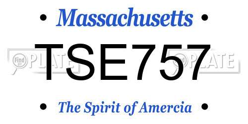 TSE757 Massachusetts License Plate