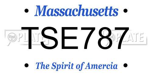 TSE787 Massachusetts License Plate