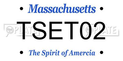 TSET02 Massachusetts License Plate