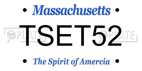 TSET52 Massachusetts License Plate