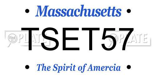 TSET57 Massachusetts License Plate
