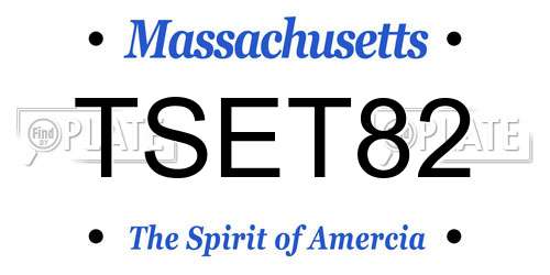 TSET82 Massachusetts License Plate