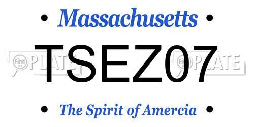 TSEZ07 Massachusetts License Plate