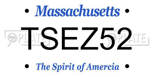 TSEZ52 Massachusetts License Plate