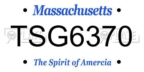 TSG6370 Massachusetts License Plate