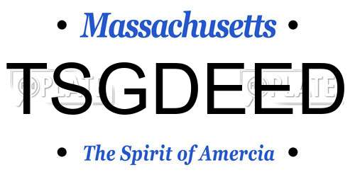 TSGDEED Massachusetts License Plate