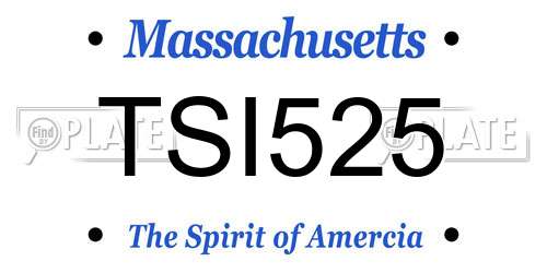 TSI525 Massachusetts License Plate