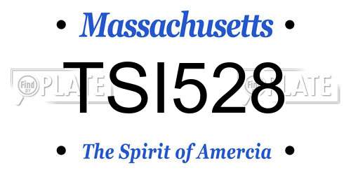 TSI528 Massachusetts License Plate