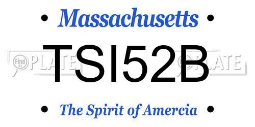TSI52B Massachusetts License Plate
