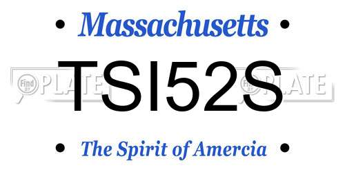 TSI52S Massachusetts License Plate