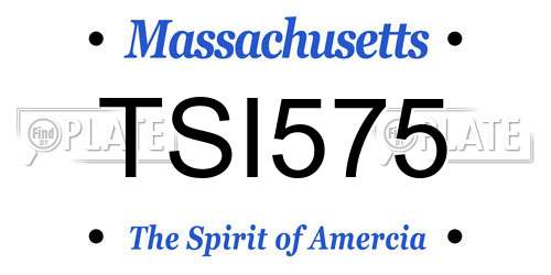 TSI575 Massachusetts License Plate
