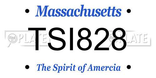 TSI828 Massachusetts License Plate