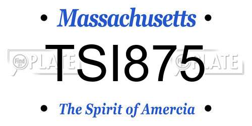 TSI875 Massachusetts License Plate