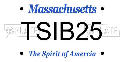 TSIB25 Massachusetts License Plate