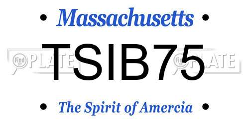 TSIB75 Massachusetts License Plate