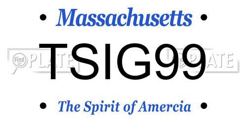 TSIG99 Massachusetts License Plate
