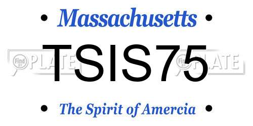 TSIS75 Massachusetts License Plate