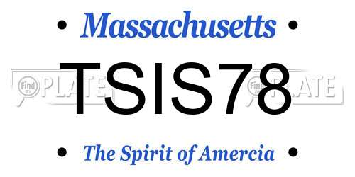 TSIS78 Massachusetts License Plate