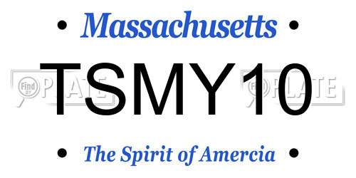 TSMY10 Massachusetts License Plate