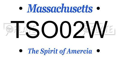 TSO02W Massachusetts License Plate