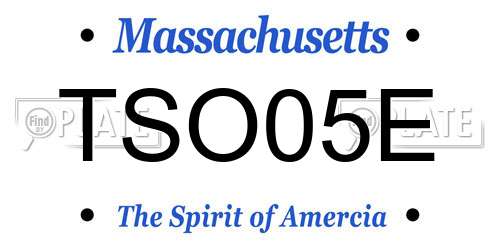 TSO05E Massachusetts License Plate