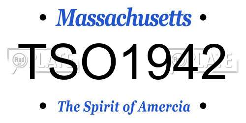TSO1942 Massachusetts License Plate