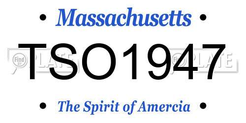 TSO1947 Massachusetts License Plate