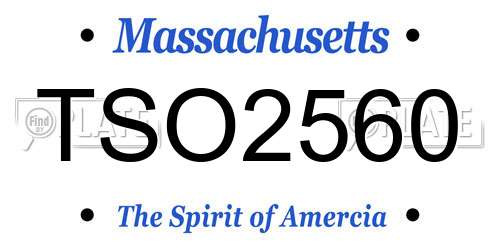 TSO2560 Massachusetts License Plate