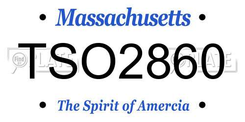 TSO2860 Massachusetts License Plate