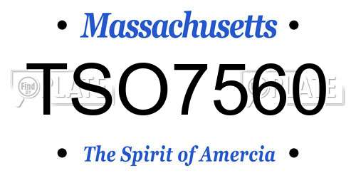 TSO7560 Massachusetts License Plate