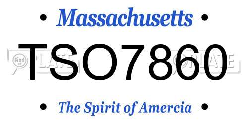 TSO7860 Massachusetts License Plate