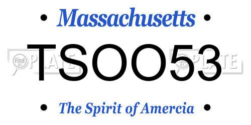 TSOO53 Massachusetts License Plate