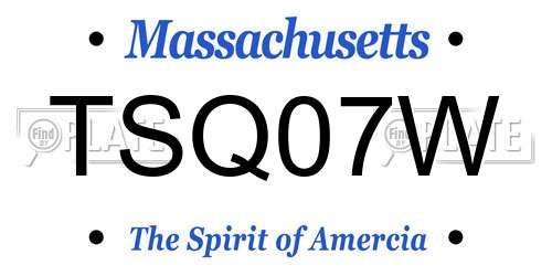 TSQ07W Massachusetts License Plate
