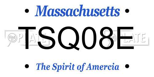 TSQ08E Massachusetts License Plate