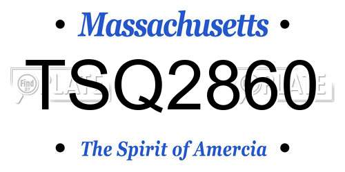 TSQ2860 Massachusetts License Plate