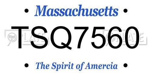 TSQ7560 Massachusetts License Plate